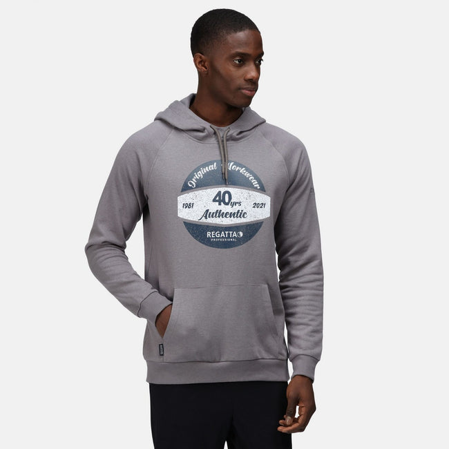 Rock Grey - Side - Regatta Mens 40 Years Graphic Print Hoodie