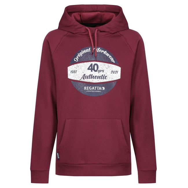 Burgundy - Front - Regatta Mens 40 Years Graphic Print Hoodie