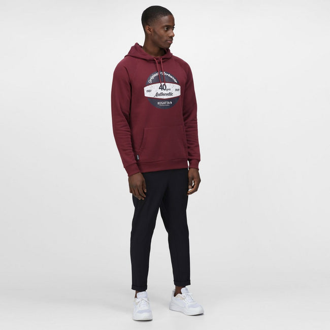 Burgundy - Back - Regatta Mens 40 Years Graphic Print Hoodie