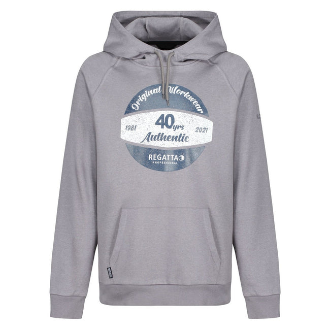 Rock Grey - Front - Regatta Mens 40 Years Graphic Print Hoodie