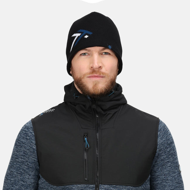 Black-Petrol Blue - Side - Regatta Professional Mens Waterproof Beanie