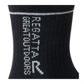 Black-Dark Steel - Side - Regatta Great Outdoors Childrens-Kids 2 Season Coolmax Trek & Trail Socks