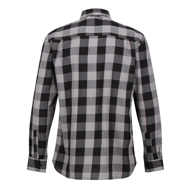 Dark Grey-Black - Back - Regatta Mens Lance Checked Shirt
