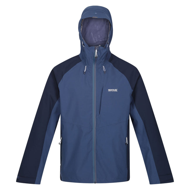 Admiral Blue-Navy - Front - Regatta Mens Britedale Colour Block Waterproof Jacket