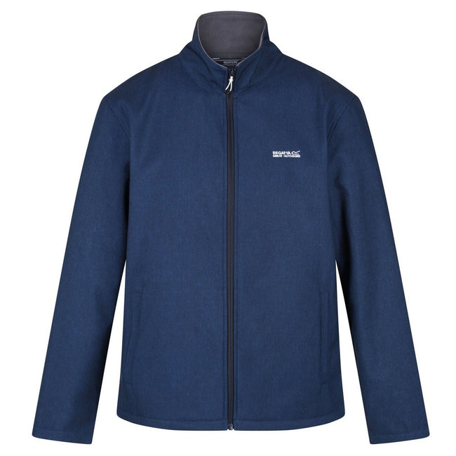 Navy Marl - Front - Regatta Mens Cera V Wind Resistant Soft Shell Jacket