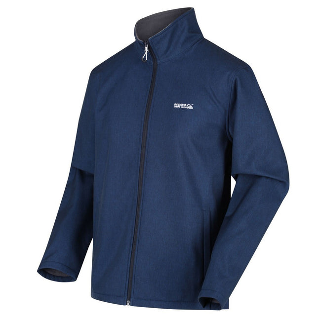 Navy Marl - Close up - Regatta Mens Cera V Wind Resistant Soft Shell Jacket