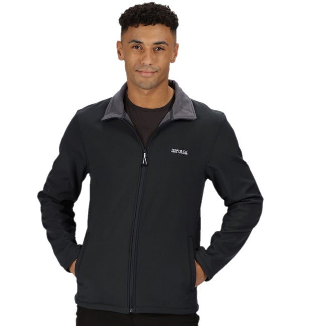 Black - Front - Regatta Mens Cera V Wind Resistant Soft Shell Jacket