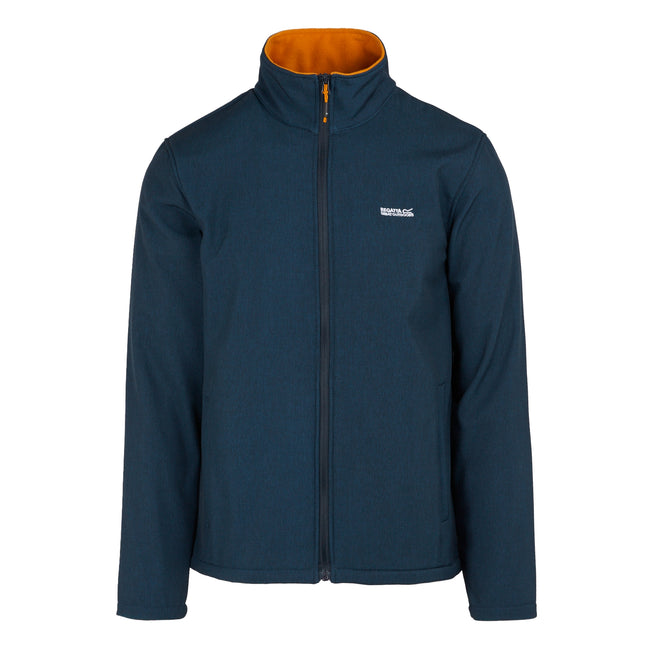 Navy-Fox Marl - Front - Regatta Mens Cera V Wind Resistant Soft Shell Jacket