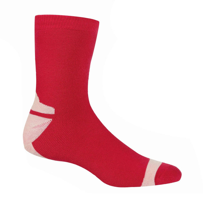 Black-Cherry Pink-Navy - Back - Regatta Womens-Ladies Boot Socks