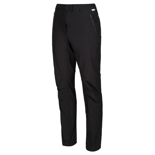 Black - Side - Regatta Womens-Ladies Highton Stretch Hiking Trousers