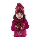 Berry Pink-Autumn - Side - Regatta Pom Pom Knitted Peppa Pig Hat Gloves And Scarf Set