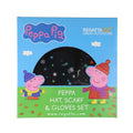 Navy - Back - Regatta Pom Pom Knitted Peppa Pig Hat Gloves And Scarf Set
