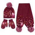Berry Pink-Autumn - Front - Regatta Pom Pom Knitted Peppa Pig Hat Gloves And Scarf Set