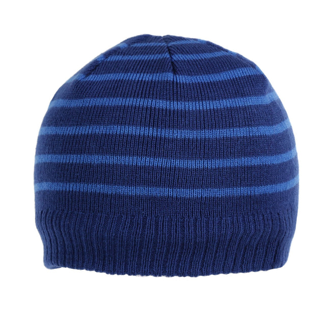 New Royal - Back - Regatta Childrens-Kids Tarley Fleece Lined Stripe Beanie
