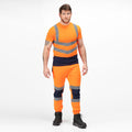 Orange-Navy - Back - Regatta Mens Pro High-Vis Short-Sleeved T-Shirt