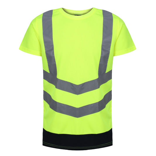 Yellow-Navy - Front - Regatta Professional Mens High-Vis Short-Sleeved T-Shirt