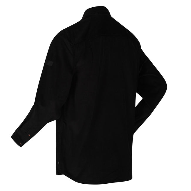 Black - Close up - Regatta Mens Darien Long-Sleeved Shirt