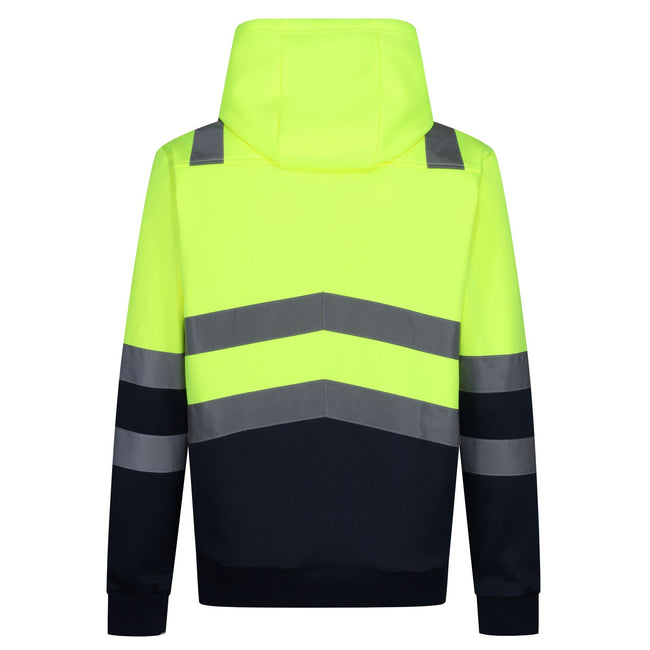 Yellow - Back - Regatta Professional Mens Overhead High-Vis Hoodie