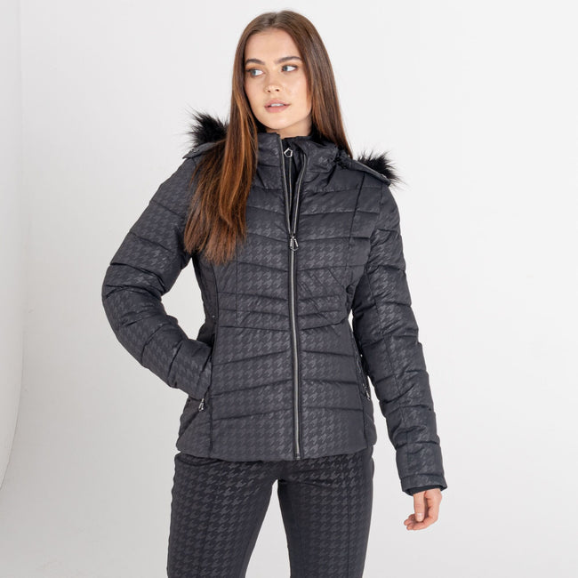 Black - Pack Shot - Dare 2B Womens-Ladies Glamorize II Embellished Ski Jacket