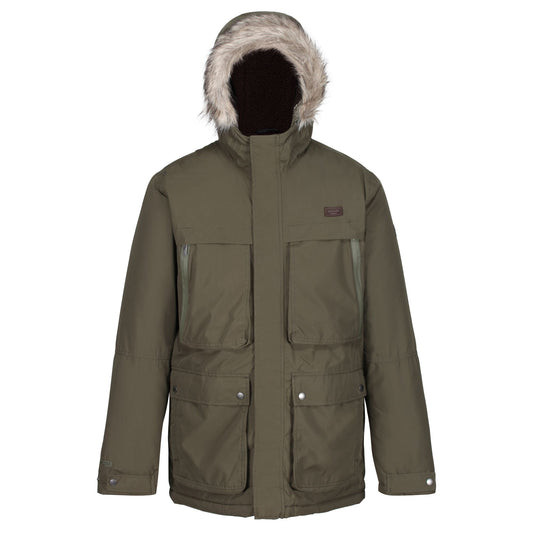 Dark Khaki - Front - Regatta Mens Volter Waterproof Insulated Parka