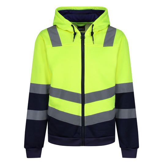 Yellow-Navy - Front - Regatta Professional Mens Hi-Vis Full Zip Jacket