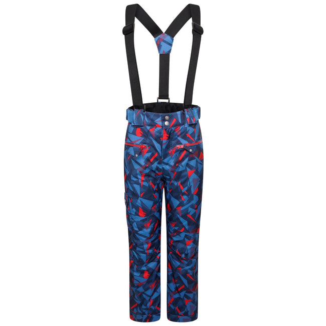 Vallarta Blue - Front - Dare 2B Childrens-Kids Timeout II Waterproof Geometric Ski Trousers
