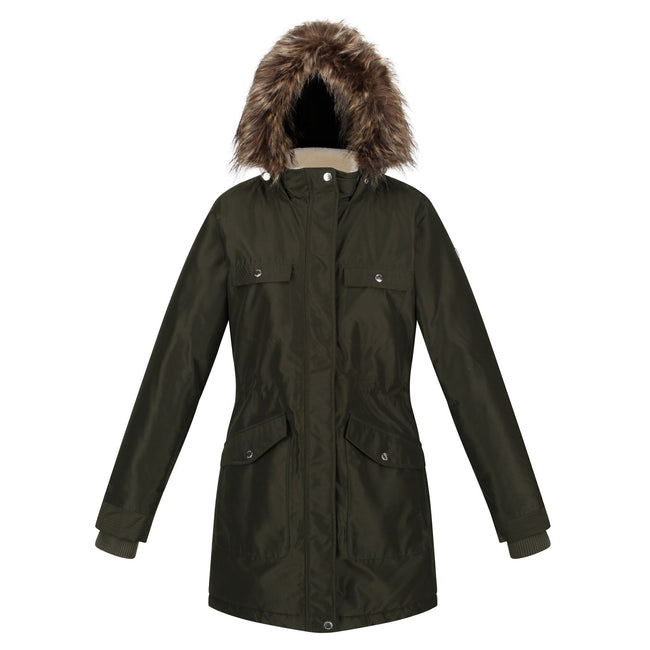 Dark Khaki - Front - Regatta Womens-Ladies Samiyah Insulated Parka