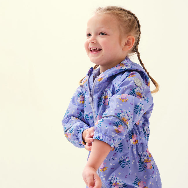 Lilac Bloom - Pack Shot - Regatta Childrens-Kids Peppa Pig Bloom Waterproof Puddle Suit
