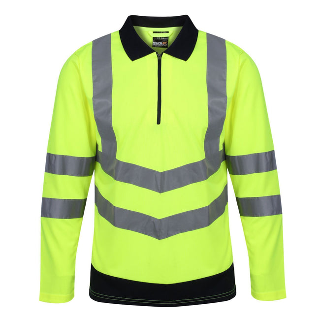 Yellow-Navy - Front - Regatta Professional Mens Hi-Vis Polo Shirt