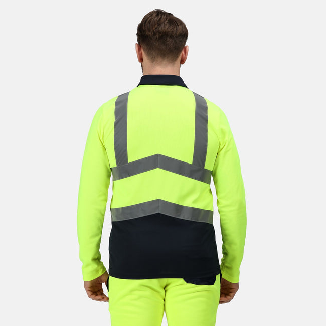 Yellow-Navy - Lifestyle - Regatta Professional Mens Hi-Vis Polo Shirt
