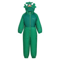 Jellybean Green - Front - Regatta Childrens-Kids Mudplay III Dinosaur Waterproof Puddle Suit