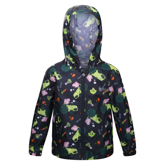 Navy - Front - Regatta Childrens-Kids Peppa Pig Packaway Raincoat
