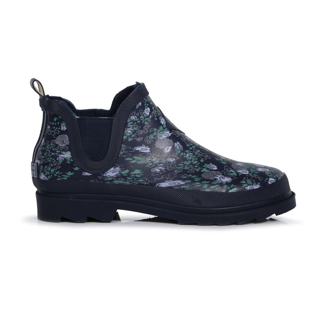 Navy - Back - Regatta Womens-Ladies Harper Floral Wellington Boots