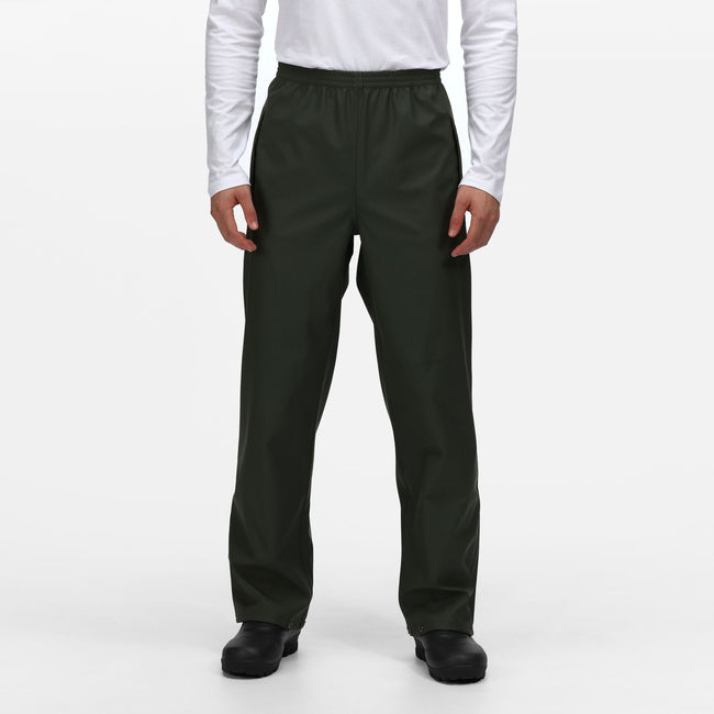 Olive - Side - Regatta Professional Mens Waterproof Rain Trousers