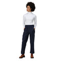Navy - Side - Regatta Professional Womens-Ladies Packaway Rain Trousers
