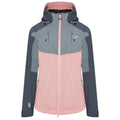 Powder Pink-Bluestone - Front - Dare 2B Womens-Ladies Diverse II Waterproof Jacket