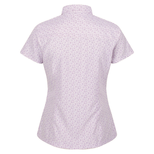 Pastel Lilac - Back - Regatta Womens-Ladies Mindano VI Daisy Short-Sleeved Shirt