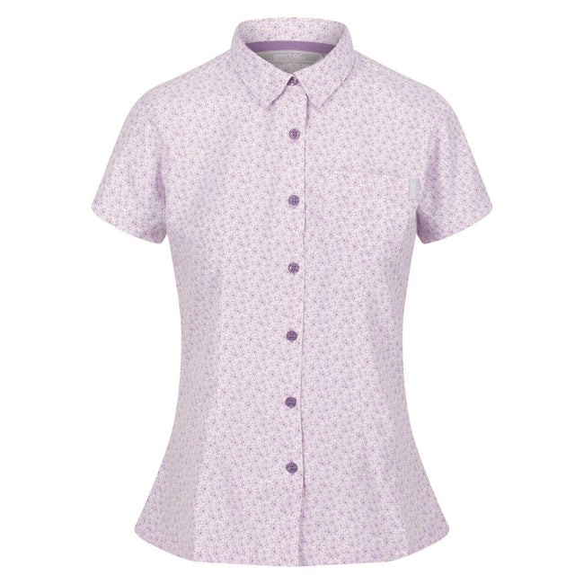 Pastel Lilac - Front - Regatta Womens-Ladies Mindano VI Daisy Short-Sleeved Shirt