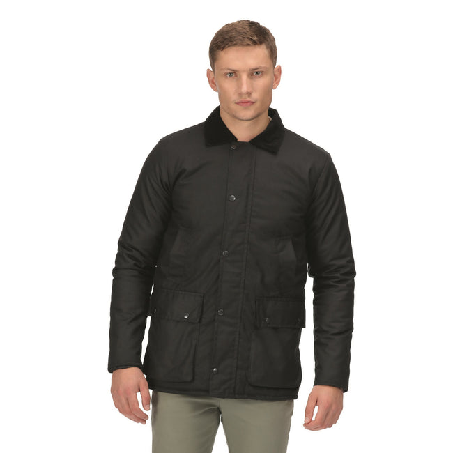 Black - Back - Regatta Professional Mens Waxed Jacket