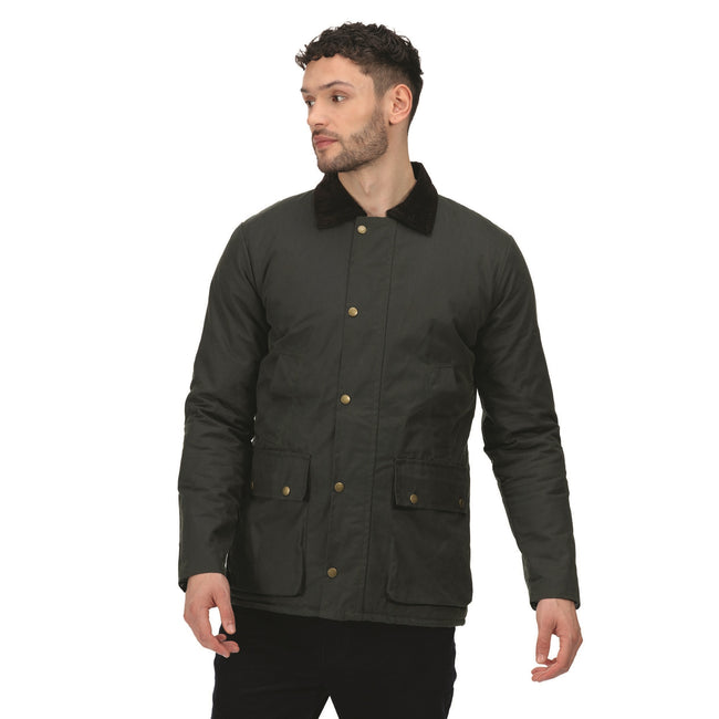 Dark Khaki - Front - Regatta Professional Mens Waxed Jacket