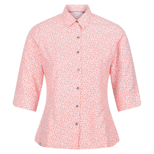 Fusion Coral - Front - Regatta Womens-Ladies Nimis IV Floral Shirt