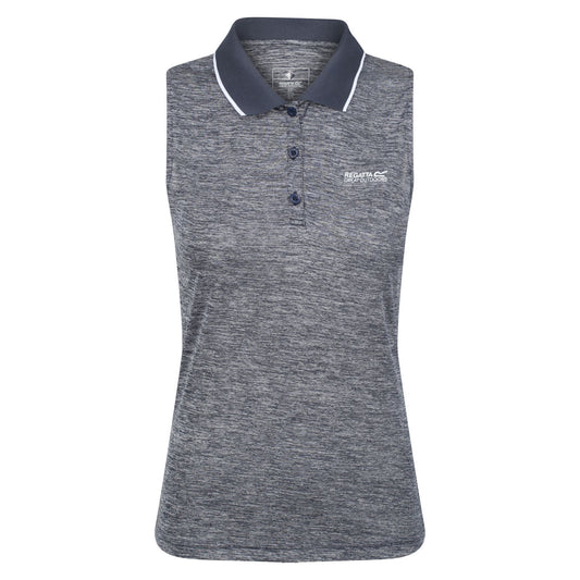 Navy - Front - Regatta Womens-Ladies Tima II Sleeveless Polo Shirt