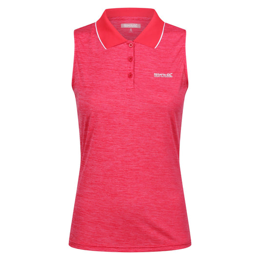 Pink Potion-Flamingo Pink - Front - Regatta Womens-Ladies Tima II Sleeveless Polo Shirt