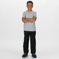 Black - Back - Regatta Great Outdoors Kids Boys Adventure Tech Pack It Waterproof Overtrousers