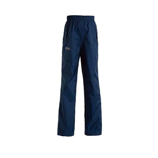 Midnight - Front - Regatta Great Outdoors Kids Boys Adventure Tech Pack It Waterproof Overtrousers