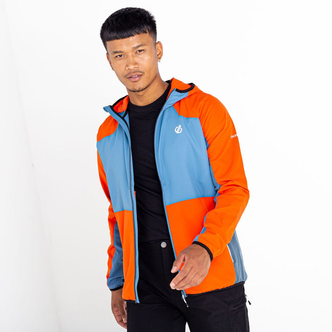 Burnt Salmon-Orion Grey - Back - Dare 2B Mens Aptile II Softshell Jacket