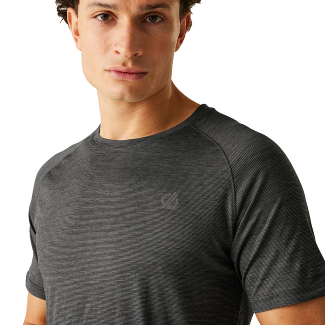 Black - Side - Dare 2B Mens Persist Marl T-Shirt