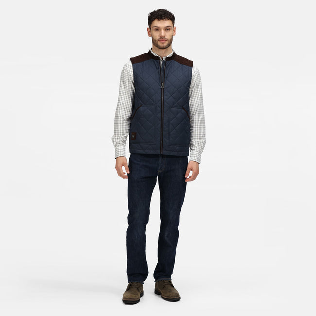 Navy - Side - Regatta Professional Mens Quilted Body Warmer