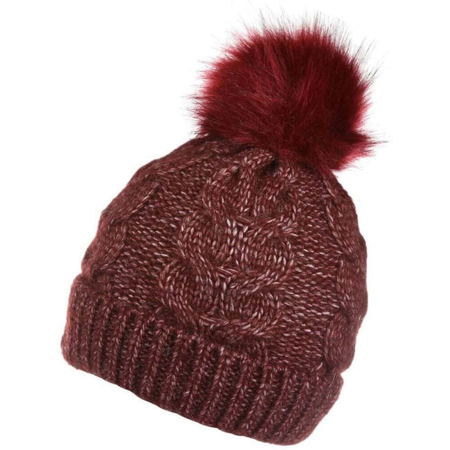 Claret Red - Front - Regatta Womens-Ladies Lovella III Knitted Beanie