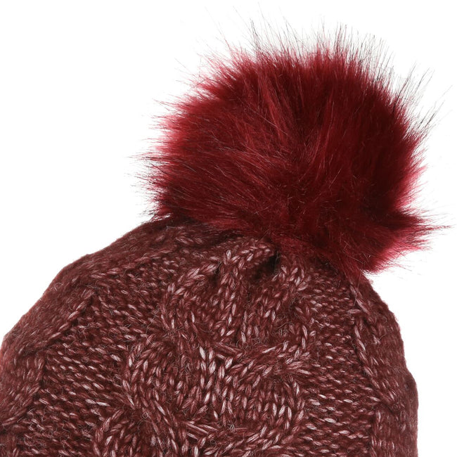 Claret Red - Back - Regatta Womens-Ladies Lovella III Knitted Beanie